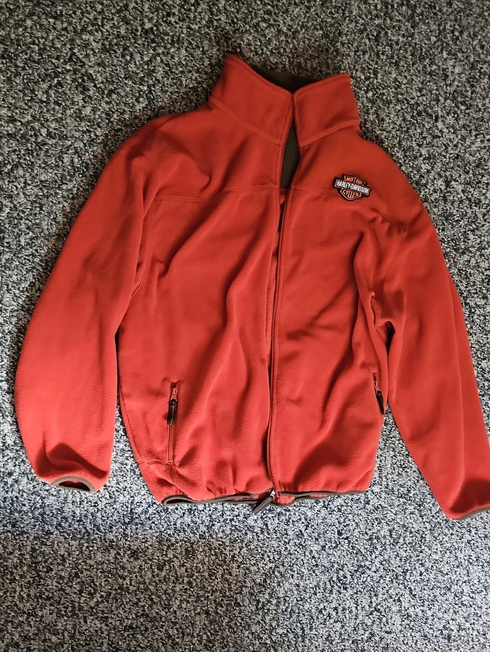 Harley-Davidson Patch Orange Fleece Zip Jacket